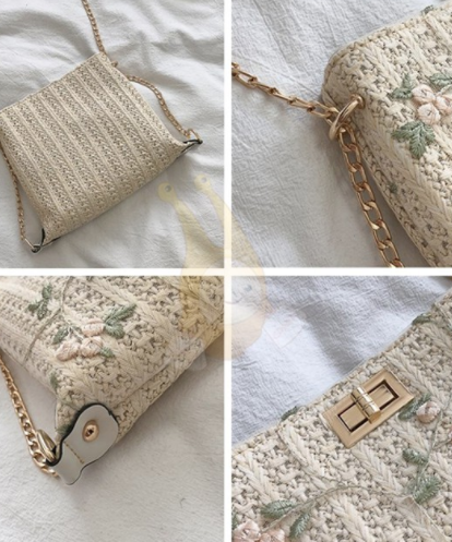 KW80965 Stylish Flower Women's Sling Bag White